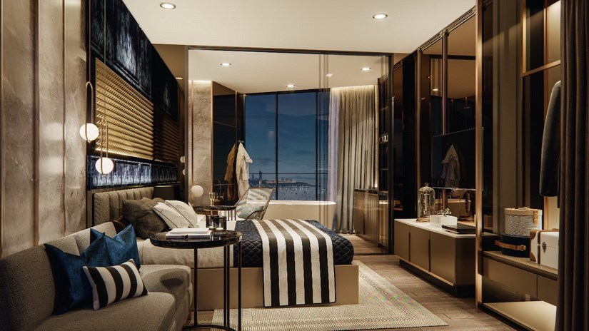 Condominium for sale Pattaya showing the bedroom concept Condominium for sale Pattaya showing the bedroom concept