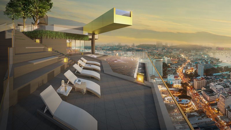 Condominium for sale Pattaya showing the roof top terraces Condominium for sale Pattaya showing the roof top terraces
