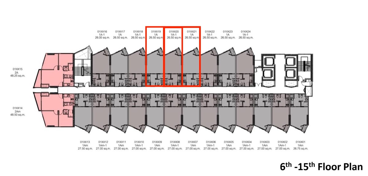 Condominium for sale Pattaya showing the units Condominium for sale Pattaya showing the units